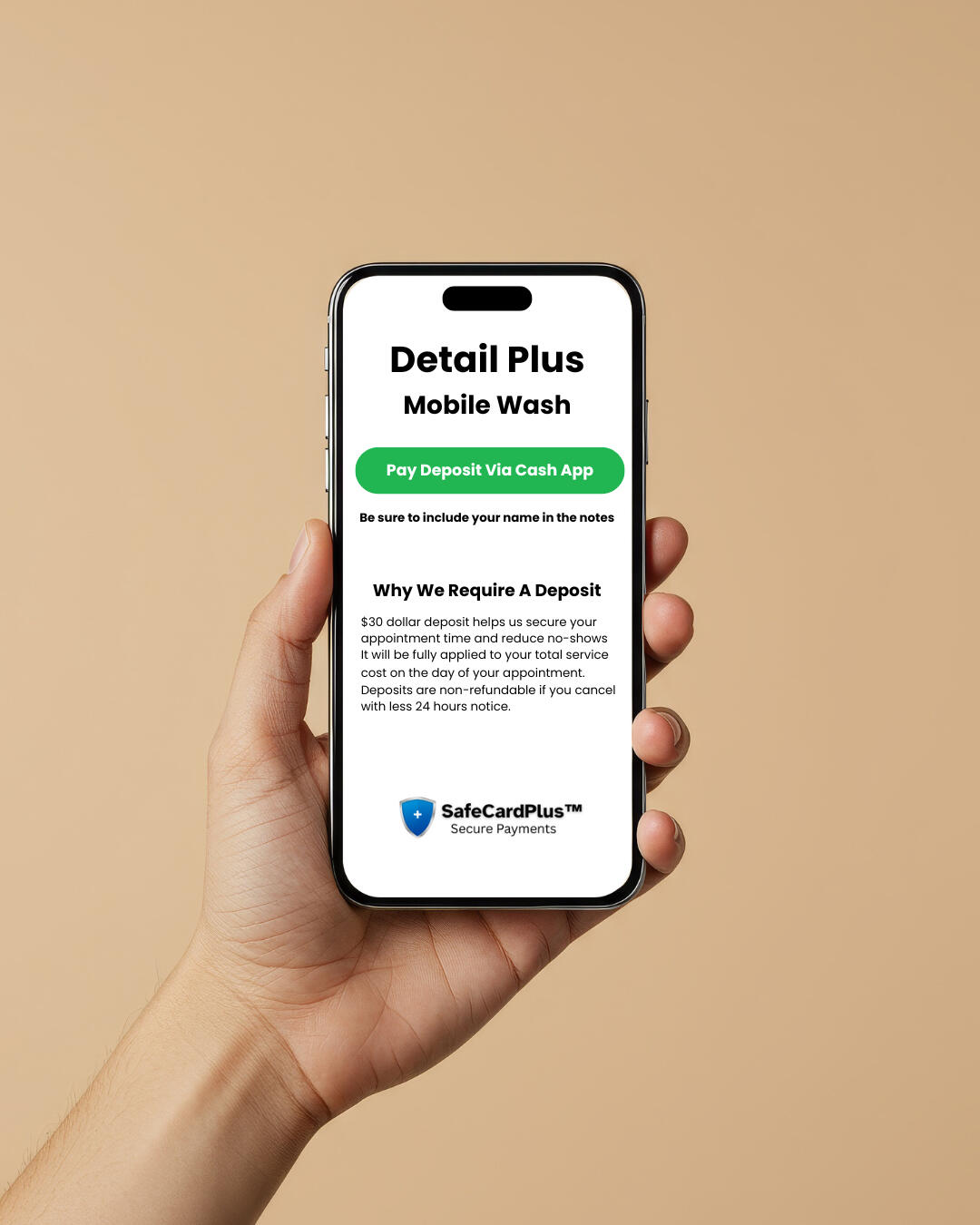 HustlePayments™ with SafeCardPlus™ Freelancer payment page example on SafeCardPlus™ powered by HustlePayments™